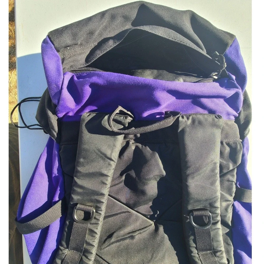 Vintage The North Face Purple Black Hiking Backpack Rucksack Gorpcore Daypack